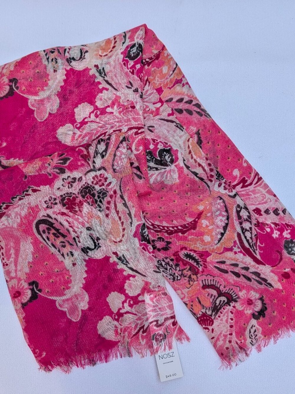 Chico's Fuchsia Paisley Scarf - NWT